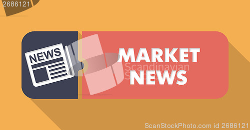 Image of Market News Concept on Orange in Flat Design.