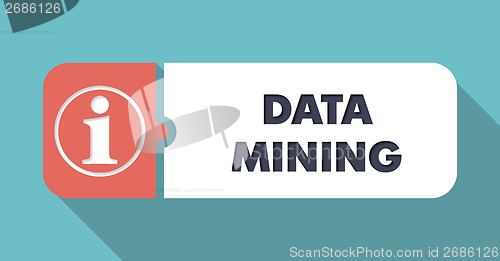 Image of Data Mining on Blue in Flat Design.