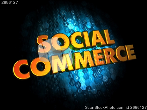 Image of Social Commerce Concept on Digital Background.