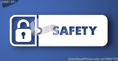 Image of Safety Concept on Blue in Flat Design Style.