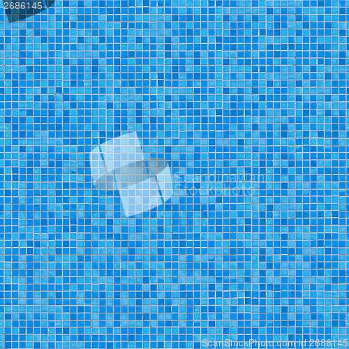 Image of Blue Ceramic Mosaic. Seamless Tileable Texture.