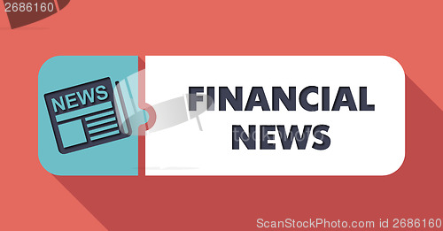 Image of Financial News Concept on Scarlet in Flat Design.