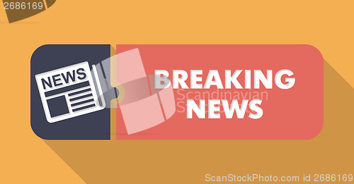 Image of Breaking News Concept on Orange in Flat Design.