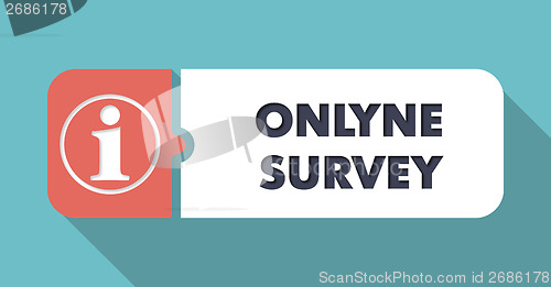 Image of Online Survey on Blue in Flat Design.