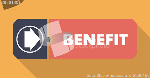 Image of Benefit Concept on Orange in Flat Design.