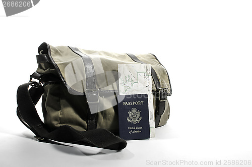 Image of Messenger bag with passport