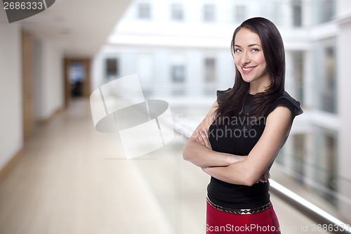 Image of Business girl in office