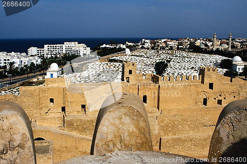 Image of panoramas tunisia the old wall castle    slot   mediterranean se