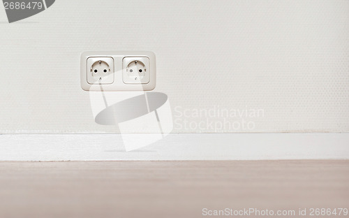 Image of Electrical jack white plastic socket 