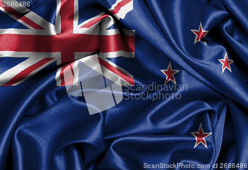 Image of Satin flag, three dimensional render