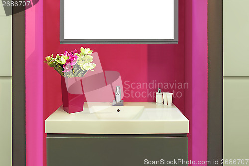 Image of Purple bathroom