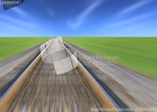 Image of Railway track blurred