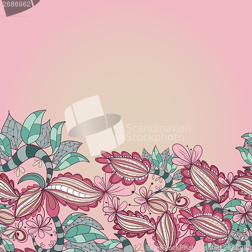 Image of abstract floral hand-drawn background of flower