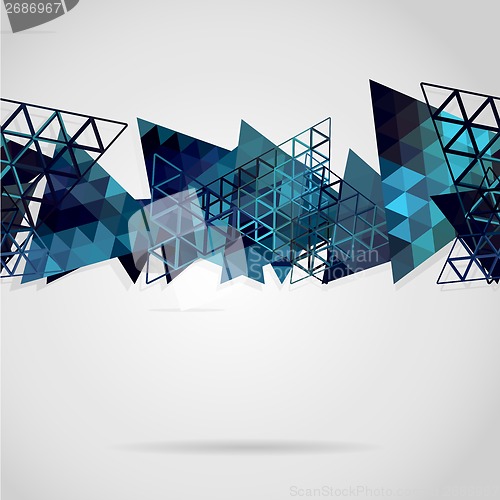 Image of Abstract background with blue triangles