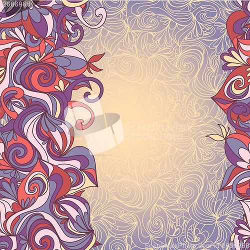 Image of card with abstract hand-drawn waves pattern