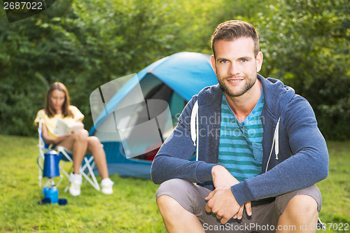 Image of Man on camping