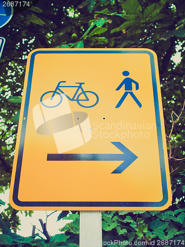 Image of Retro look Bike lane sign
