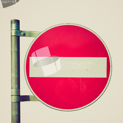 Image of Retro look No entry sign