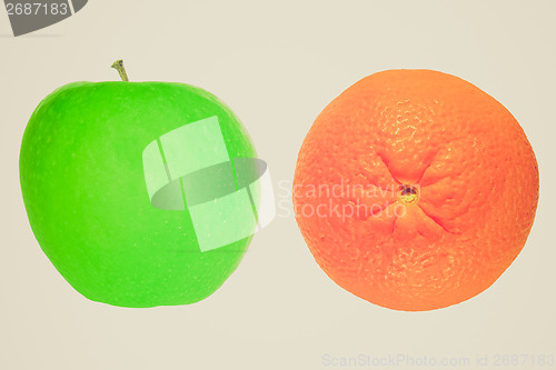 Image of Retro look Fruits isolated over white