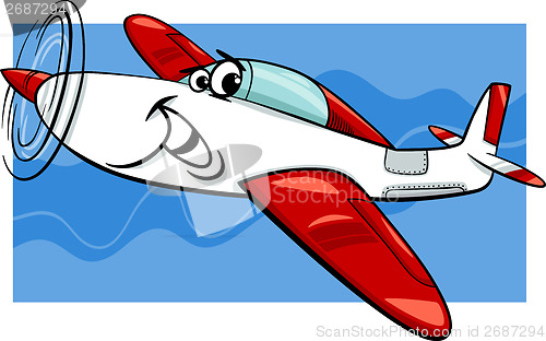 Image of low wing air plane cartoon illustration