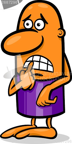 Image of frightened guy cartoon illustration