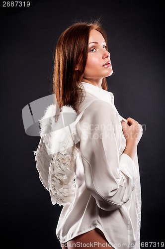 Image of young sexy woman with angel wings