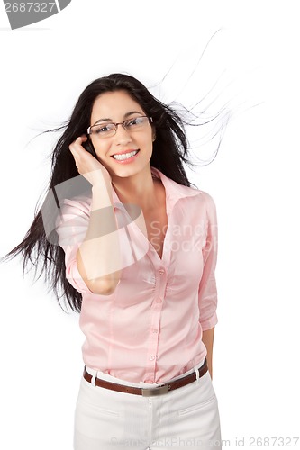 Image of Young Woman Using Cell Phone