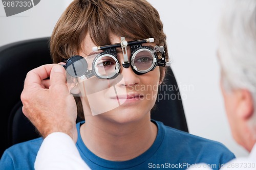 Image of Eye Test Through Trial Frames