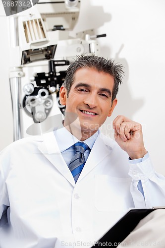 Image of Smiling Optometrist At His Clinic