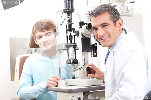 Image of Optometrist And Pateint In Clinic