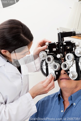 Image of Eye Examination With Phoropter