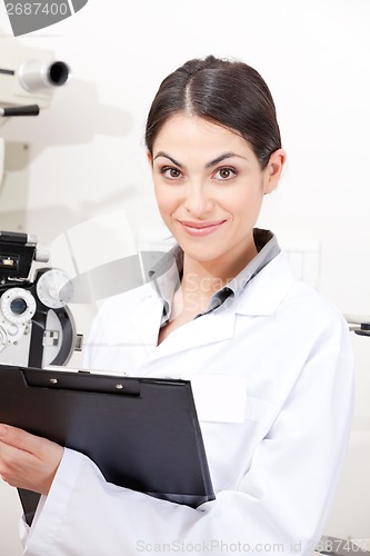 Image of Female Optometrist in Clinic