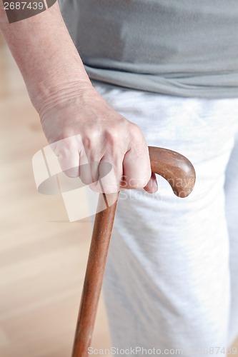 Image of Elderly Woman with Walking Stick