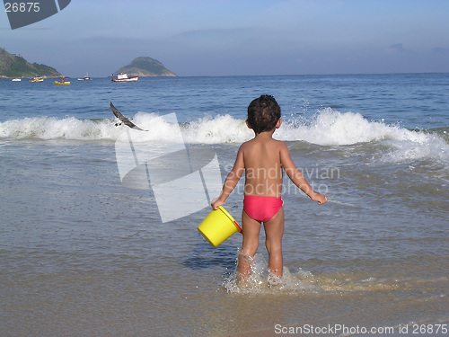 Image of Kid playing in the beach