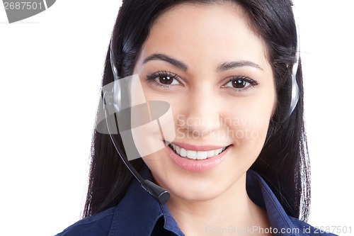 Image of Businesswoman Wearing A Headset