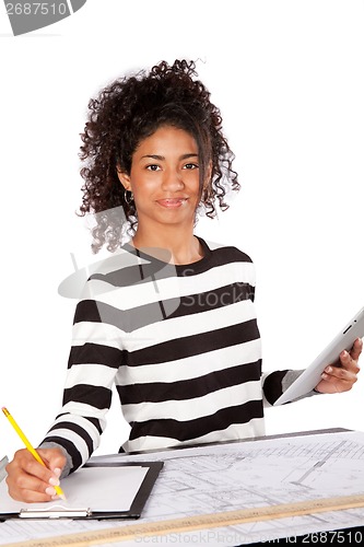 Image of Young Architect Woman at Work