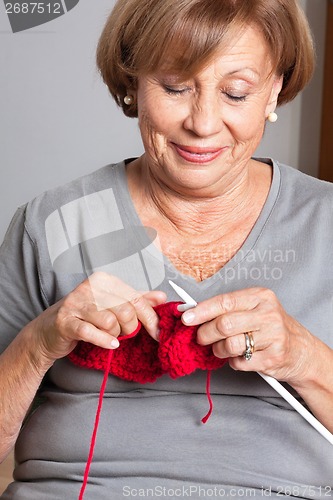 Image of Woman Knitting