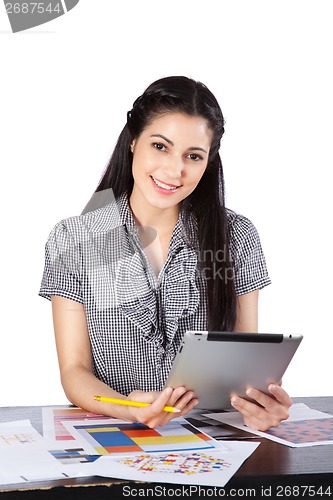 Image of Young Architect Woman at Work