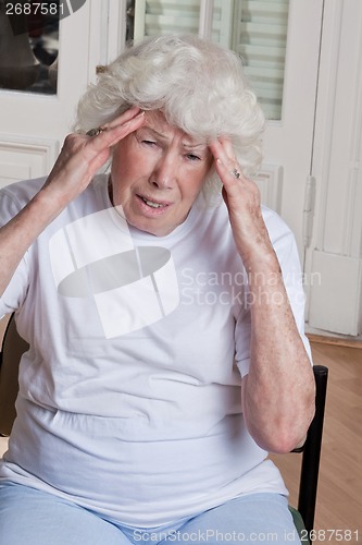 Image of Senior Woman having Headache