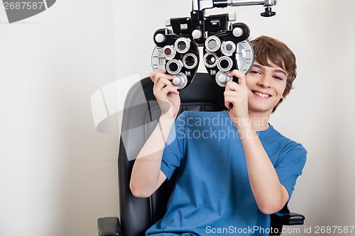 Image of Eye Checkup With Phoropter