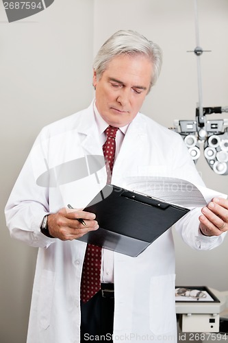 Image of Optometrist Checking the Prescription