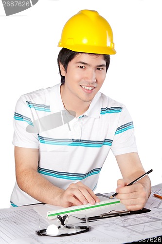 Image of Young Asian Architect at Work