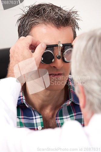 Image of Eye Exam with Measuring Spectacles