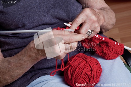 Image of Senior Woman Knitting