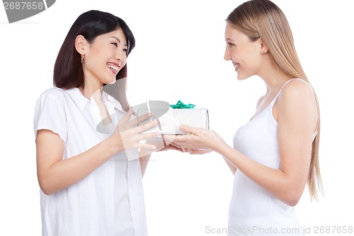 Image of Two Women with Gift Box