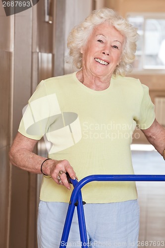 Image of Elderly Woman with Zimmer Frame