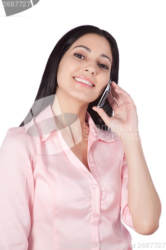 Image of Young Woman Using Cell Phone