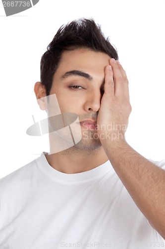 Image of Stress Man Covering Face