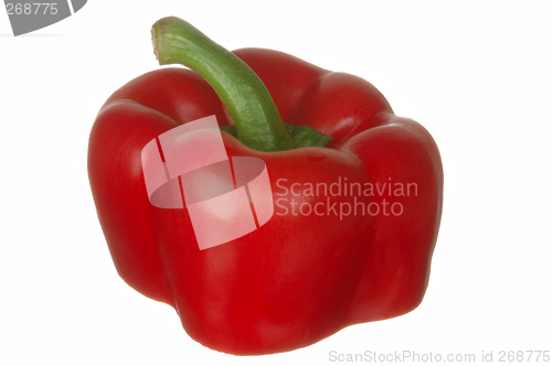 Image of Red sweet pepper, sliced. (with clipping path)