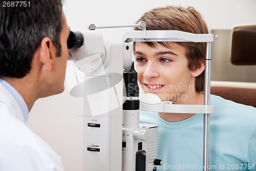 Image of Visual Field Test Performed On a Boy